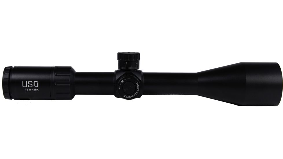 U.S. Optics TS-25X Rifle Scope, 5-25x50mm, 30mm Tube, FFP, CMS Reticle, 1/10 MIL Elevation/ Windage Adjustment, Black, Small, TS-25X CMS