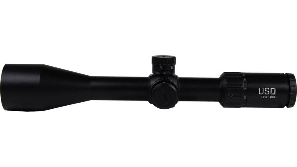 U.S. Optics TS-25X Rifle Scope, 5-25x50mm, 30mm Tube, FFP, CMS Reticle, 1/10 MIL Elevation/ Windage Adjustment, Black, Small, TS-25X CMS