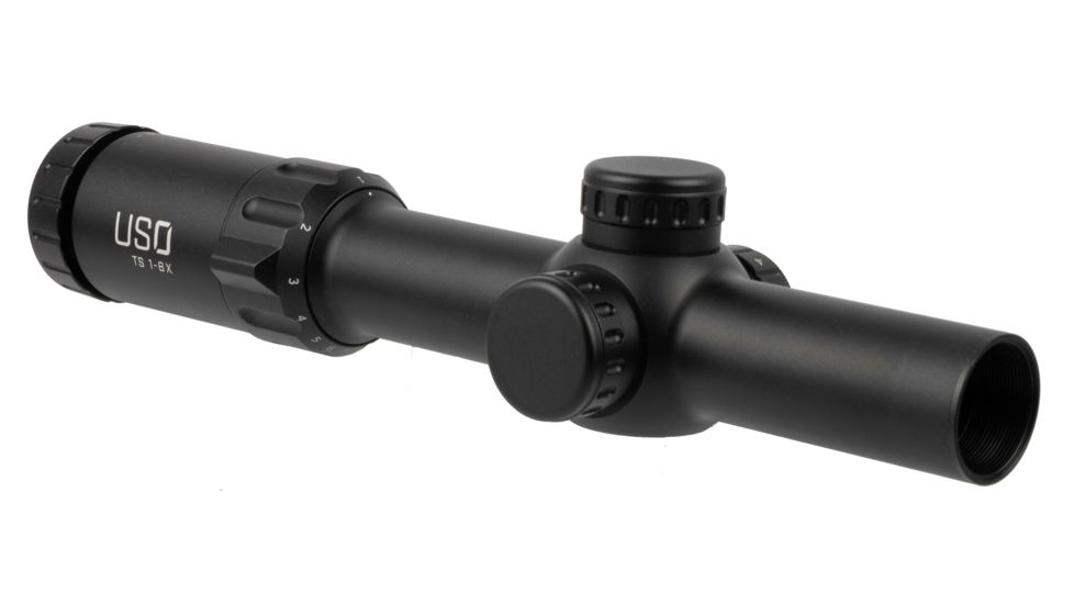 U.S. Optics TS-6X Rifle Scope, 1-8x24mm, 30mm Tube, Digital Red SFP Simple Cross Hair Reticle, Elevation and Windage Zeroing Knob with 1/2 MOA Adjustments, Matte, Black, TS-8X SFP