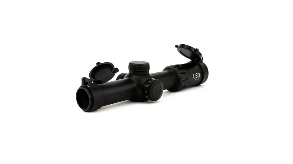 U.S. Optics TS-8X Rifle Scope, 1-8x24mm, 30mm Tube, Digital Red SFP Simple Cross Hair Reticle, Elevation and Windage Zeroing Knob with 1/2 MOA Adjustments, Matte, Black, TS-8X SFP