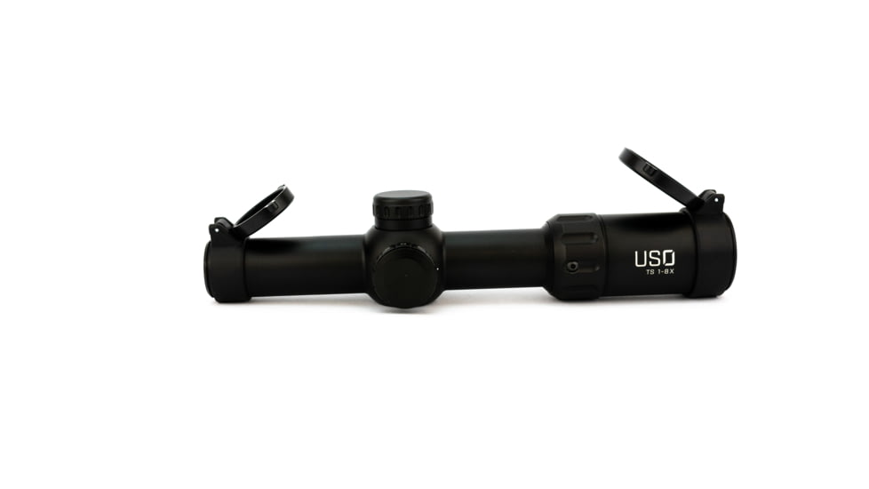 U.S. Optics TS-8X Rifle Scope, 1-8x24mm, 30mm Tube, Digital Red SFP Simple Cross Hair Reticle, Elevation and Windage Zeroing Knob with 1/2 MOA Adjustments, Matte, Black, TS-8X SFP