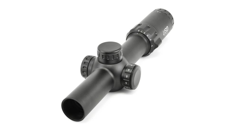 U.S. Optics TS-8X Rifle Scope, 1-8x24mm, 30mm Tube, First Focal Plane, Digital Red Illuminated JNG MIL Reticle, Matte Black, TS-8X JNG MIL