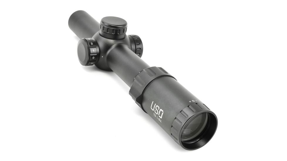 U.S. Optics TS-8X Rifle Scope, 1-8x24mm, 30mm Tube, First Focal Plane, Digital Red Illuminated JNG MIL Reticle, Matte Black, TS-8X JNG MIL