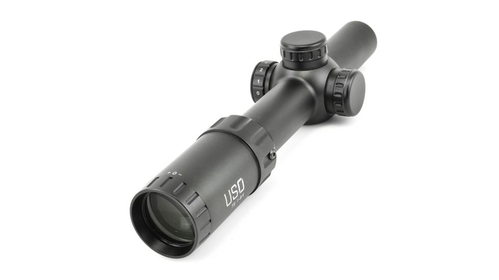 U.S. Optics TS-8X Rifle Scope, 1-8x24mm, 30mm Tube, First Focal Plane, Digital Red Illuminated JNG MIL Reticle, Matte Black, TS-8X JNG MIL