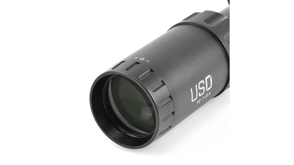 U.S. Optics TS-8X Rifle Scope, 1-8x24mm, 30mm Tube, First Focal Plane, Digital Red Illuminated JNG MIL Reticle, Matte Black, TS-8X JNG MIL