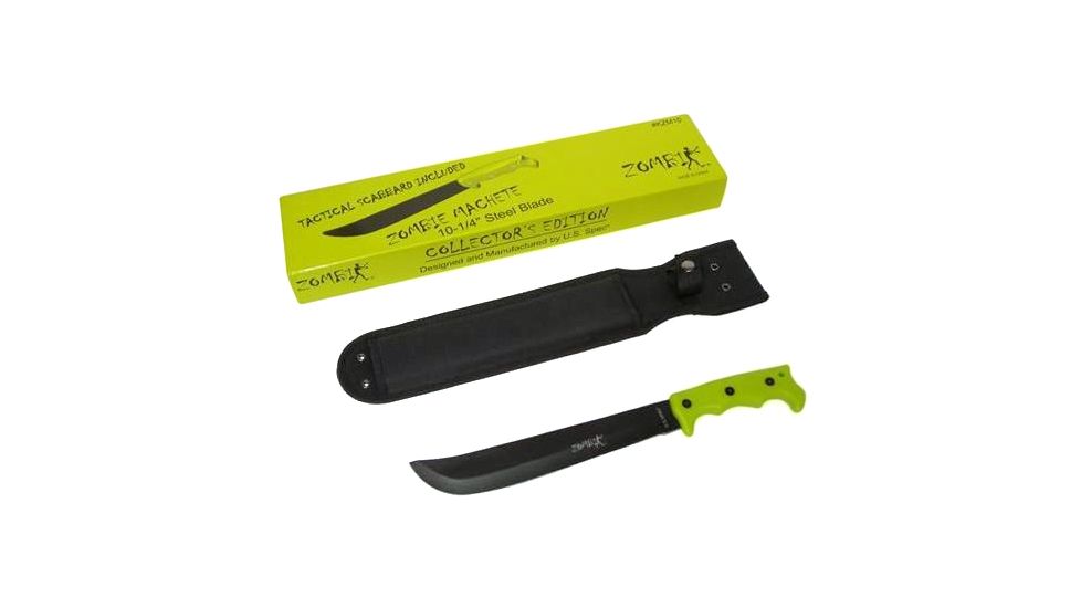 U.S. Spec Zombie Survival Knife Machete, 10in, Zombie Green, 10, KZM10