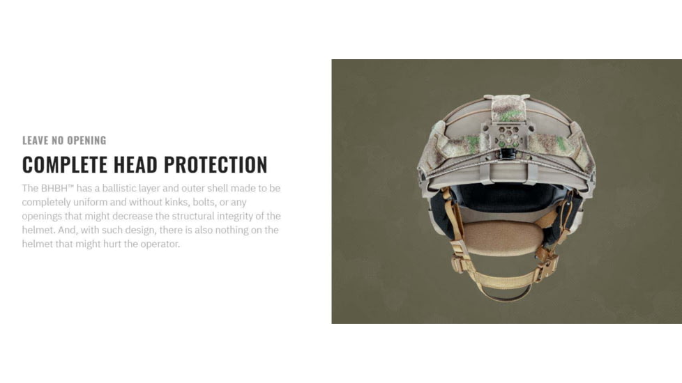 UARM BHBH Boltless High-Cut Ballistic Helmet, Type IIIA Threat Level, Multicam, M, BHBHMM