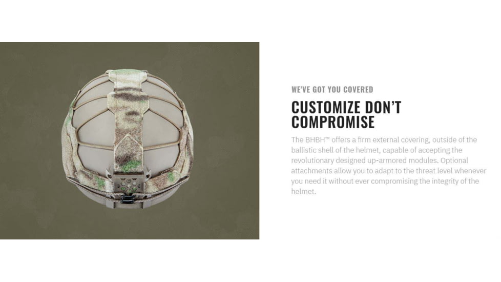 UARM BHBH Boltless High-Cut Ballistic Helmet, Type IIIA Threat Level, Multicam, M, BHBHMM