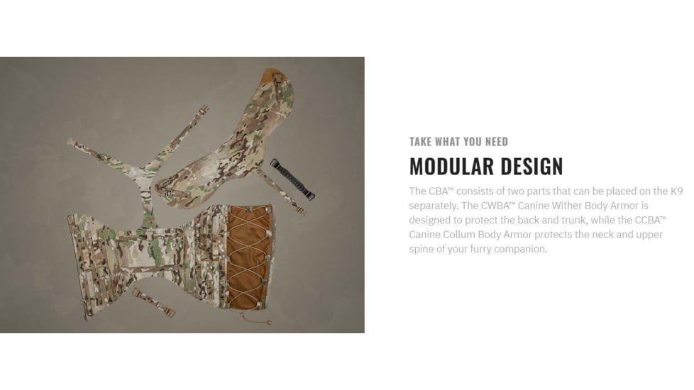 UARM CBA Canine Body Armor, Type IIA Threat Level, Multicam, S, CBASM2A-SACBAS2A