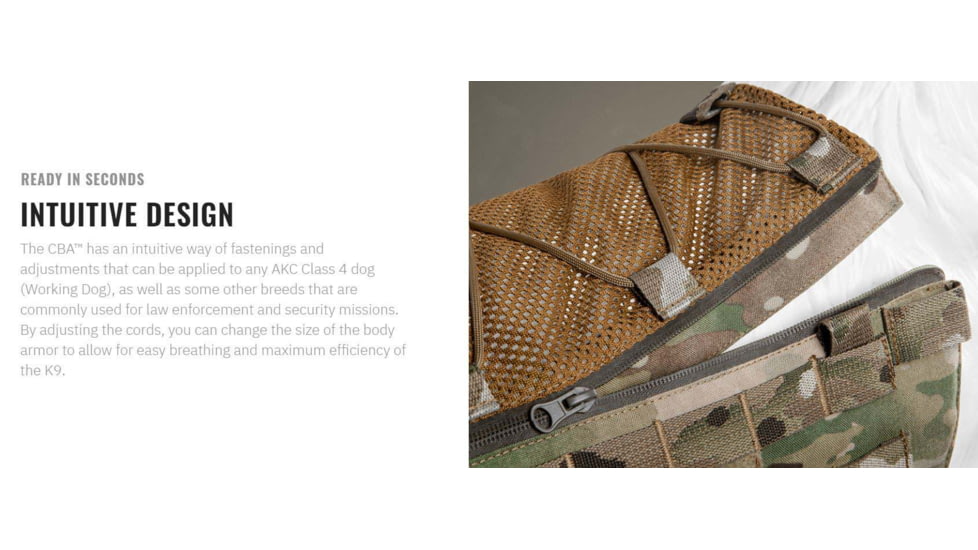 UARM CBA Canine Body Armor, Type IIA Threat Level, Multicam, S, CBASM2A-SACBAS2A