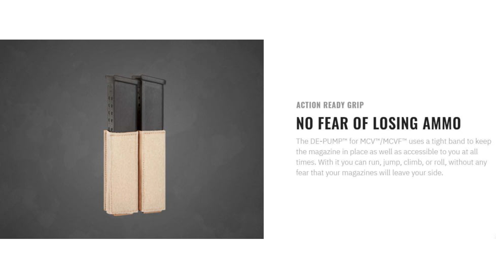 UARM DE-PUMP Dual Extended Pistol Universal Magazine Pouch for MCV/MCVF, Beige, S-XL, DE-PUMPBG