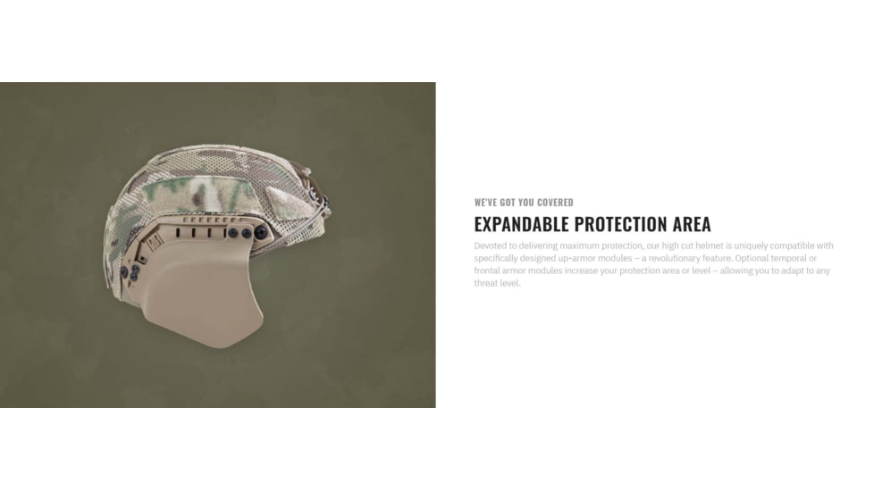 UARM HCBH High Cut Ballistic Helmet, Black, Large, HCBHLB