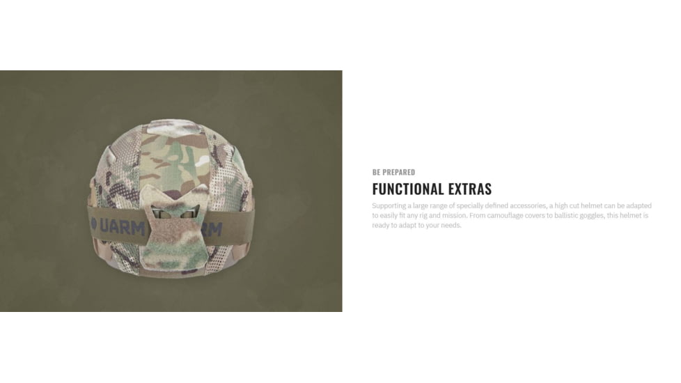 UARM HCBH High Cut Ballistic Helmet, Black, Large, HCBHLB