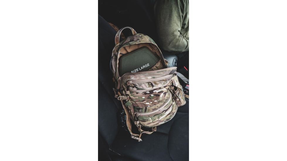 UARM SA3U Level III+ UHMWPE SAPI Armor Plate, Multi-Curved, Nylon Covered, Ranger Green, Large, SA3UL