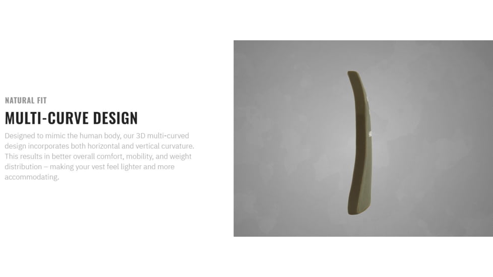 UARM SA3U Level III+ UHMWPE SAPI Armor Plate, Multi-Curved, Nylon Covered, Ranger Green, Large, SA3UL