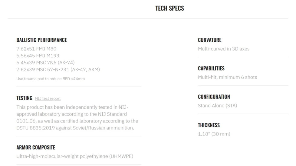 UARM SA3U Level III+ UHMWPE SAPI Armor Plate, Multi-Curved, Nylon Covered, Ranger Green, Large, SA3UL