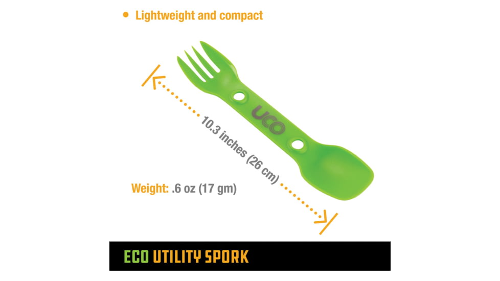 UCO Utility Spork, ECO-Friendly, 2 Pack, Green/Lavender, F-SP-UT-ECO-2PK
