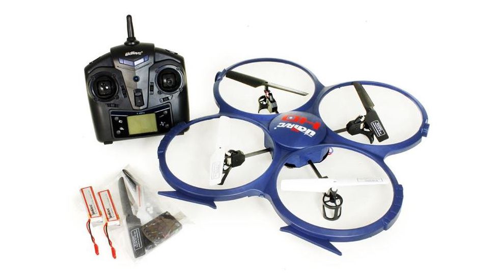 UDI RC U818A-1 2.4Ghz 4 Channel 6 AXIS UFO Drone w/2MP 720P camera &amp; protection, Dark Blue 61236