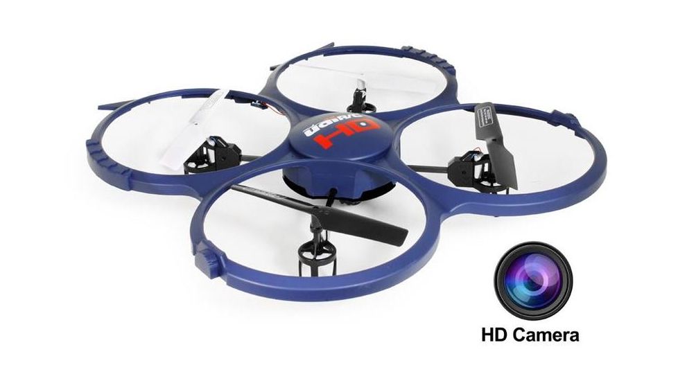 UDI RC U818A-1 2.4Ghz 4 Channel 6 AXIS UFO Drone w/2MP 720P camera &amp; protection, Dark Blue 61236