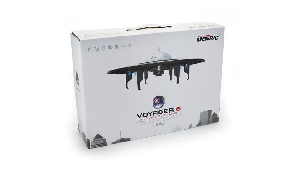 UDI RC U845 UFO Drone 2.4Ghz 4 Channel 6 AXIS headless w/720P HD camera, Black 61324