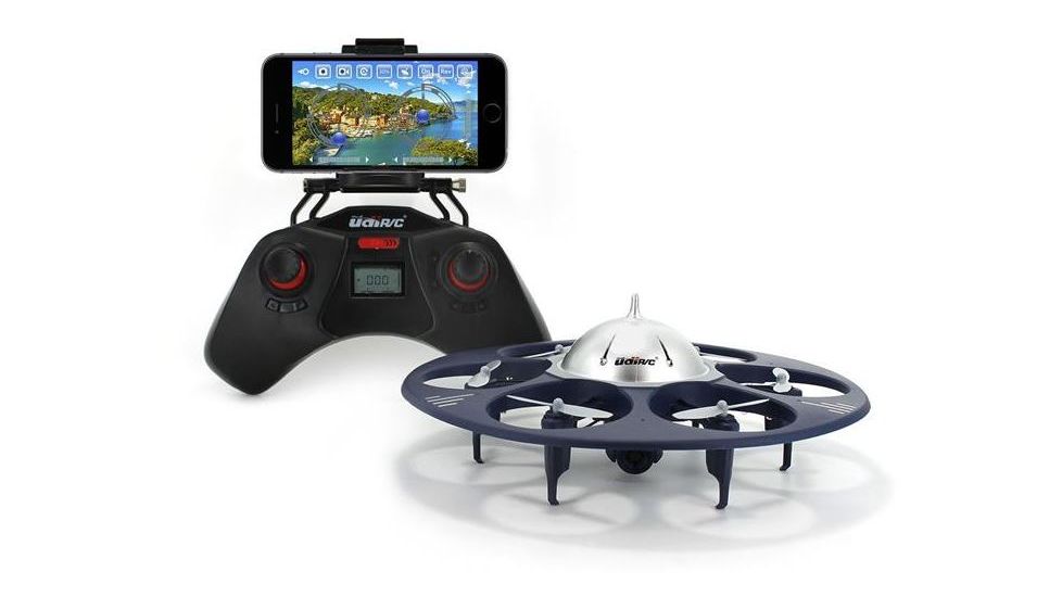 UDI RC U845 UFO Drone w/WIFI FPV 2.4Ghz 4 Channel 6 AXIS headless w/720P HD camera, Navy Blue 61325