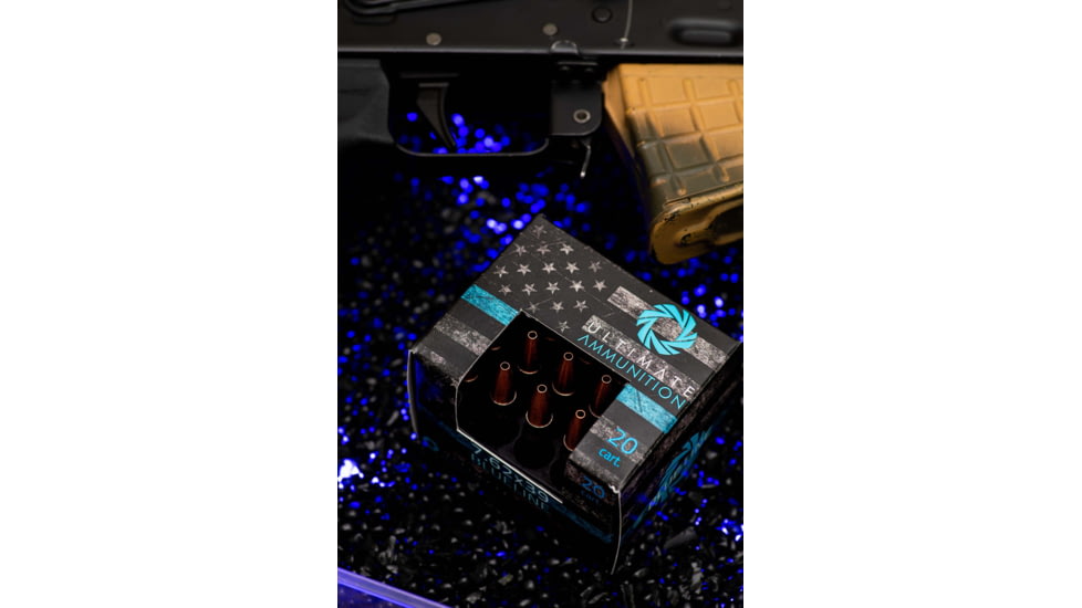 ULTIMATE AMMUNITION Blue Line 7.62x39 123 Grain Controlled Chaos Brass Pistol Ammo, 20 Rounds, 4122