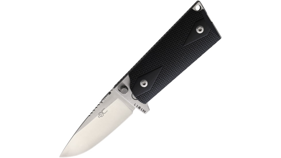 Ultimate Equipment M1911 Compact Hammerhead Folding Knife, 3 satin finish 440C stainless blade, Black checkered G10 handle, CTGB-440C