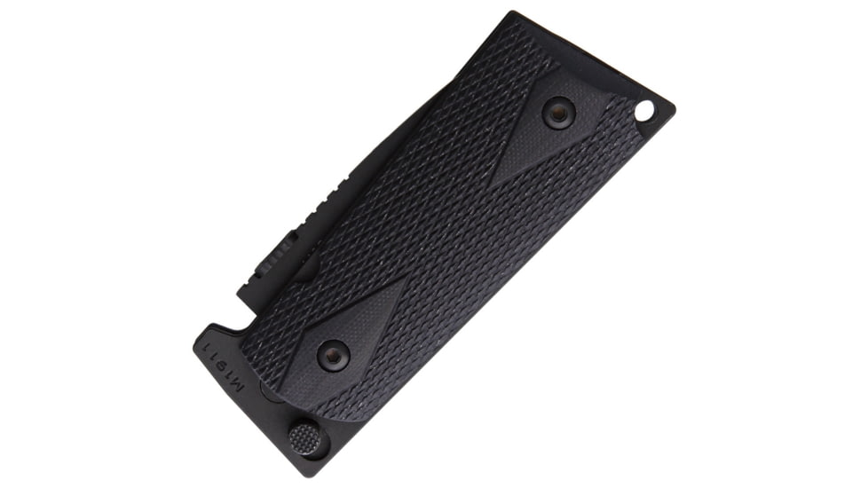 Ultimate Equipment M1911 Compact Hammerhead Folding Knife, 4.25in Closed, 3in Black Titanium Coated 440C SS Drop Point, Black Checkered G10 Handle, CKGB-440C