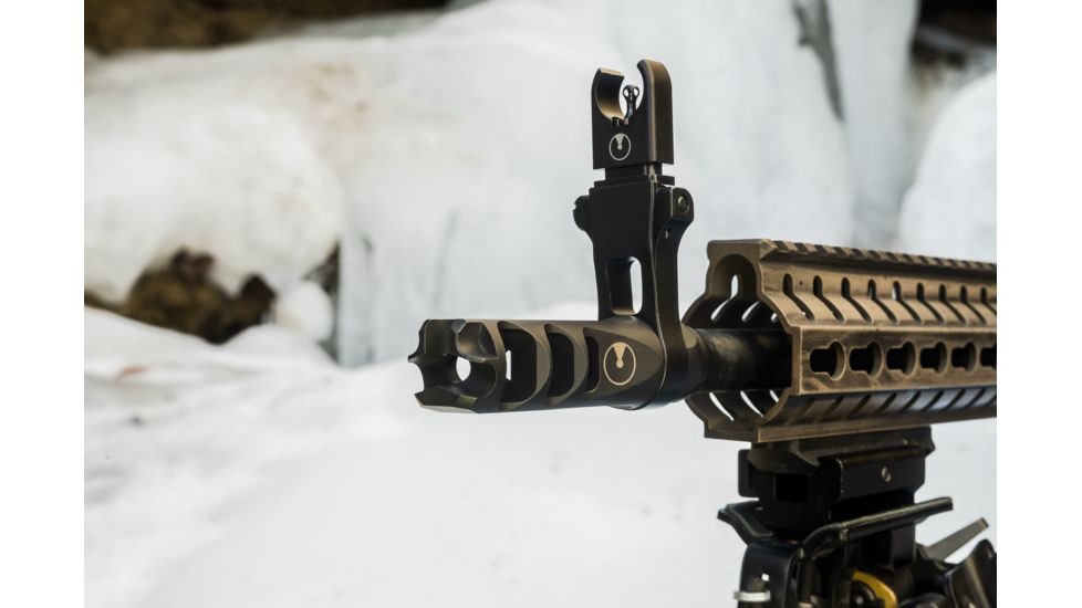 Ultradyne C4 Dynamount Flip-up Front/Rear Sight Set w/Apollo Compensator, .223/5.56, 1/2x28, Black, UD10800