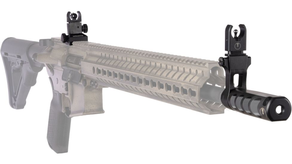 Ultradyne C4 Dynamount Flip-up Front/Rear Sight Set w/Apollo Compensator, .308/7.62, 5/8x24, Black, UD10830