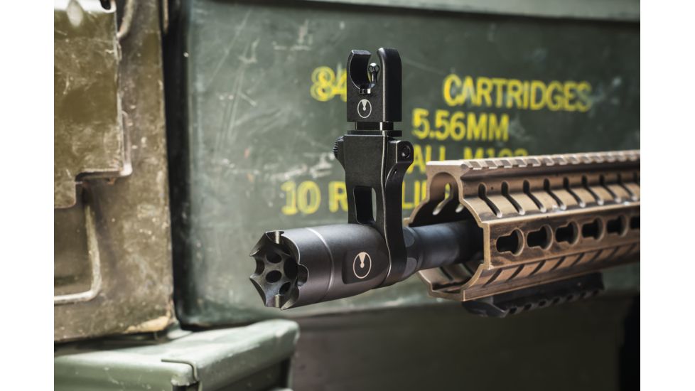 Ultradyne C4 Dynamount Flip-up Front/Rear Sight Set w/Athena Compensator, .223/5.56, 1/2x28, Black, UD10780