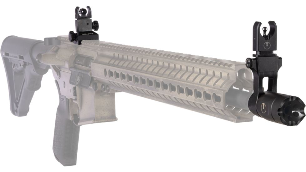 Ultradyne C4 Dynamount Flip-up Front/Rear Sight Set w/Athena Compensator, .308/7.62, 5/8x24, Black, UD10810