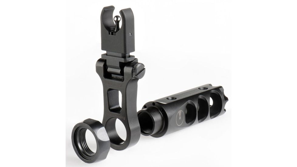 Ultradyne C4 Dynamount Flip-Up Front Sight w/Mercury Compensator, .223/5.56, 1/2x28, Black, UD10730