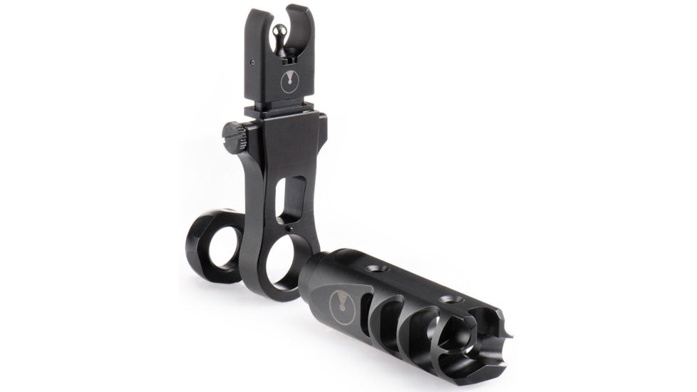 Ultradyne C4 Dynamount Flip-Up Front Sight w/Mercury Compensator, .223/5.56, 1/2x28, Black, UD10730