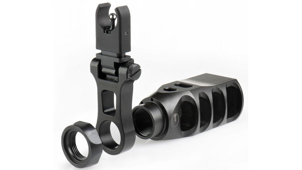 Ultradyne C4 Dynamount Flip-Up Front Sight w/Pegasus Compensator, .308/7.62, 5/8x24, Black, UD10760