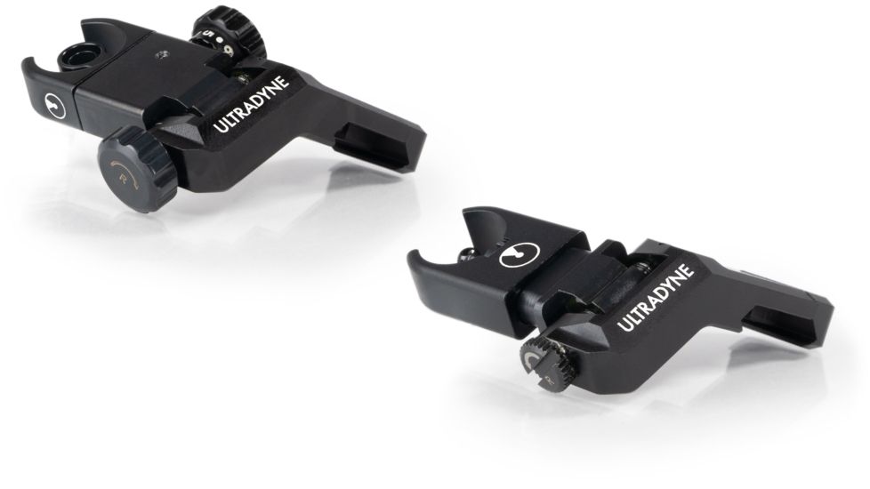 Ultradyne C4 Offset Flip-Up Front/Rear Sight Set, Black, UD10880