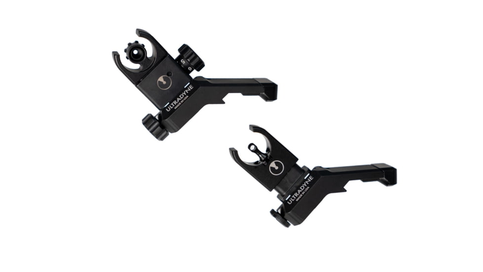 Ultradyne C4 Offset Flip-Up Front/Rear Sight Set, Right Hand, Black, UD10880