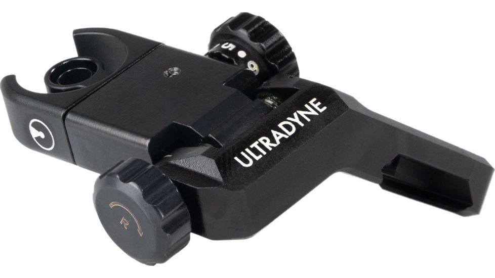 Ultradyne C4 Offset Flip-Up Rear Sight, Picatinny Mount, Black, UD10840