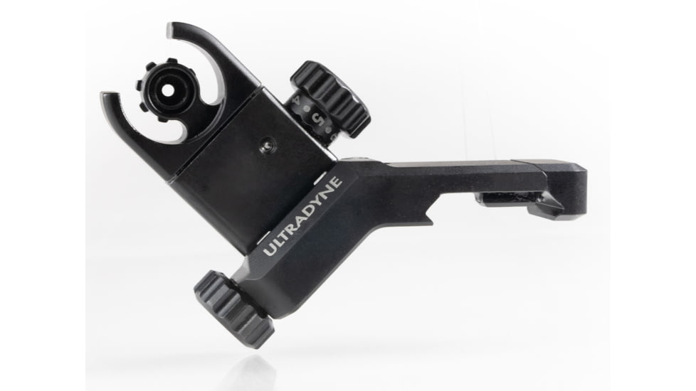 Ultradyne C4 Offset Folding Rear Sight RH UDBlack 308/7.62, Black, UD10890