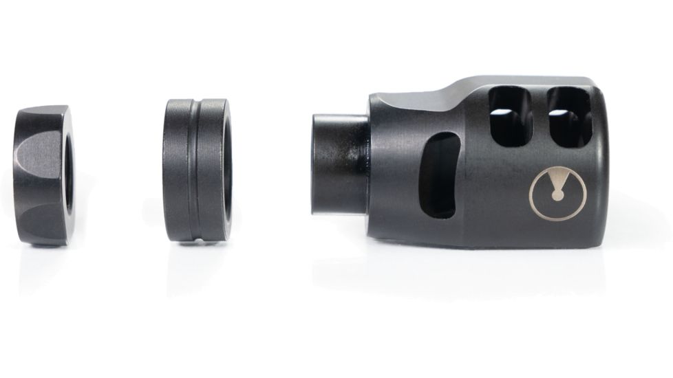 Ultradyne Lithium PCC Compensator Muzzle Brake, 9mm, 1/2-28 Thread, 1.124in Outside Diameter, 416 SS, Salt Bath Nitride, Black, UD11030