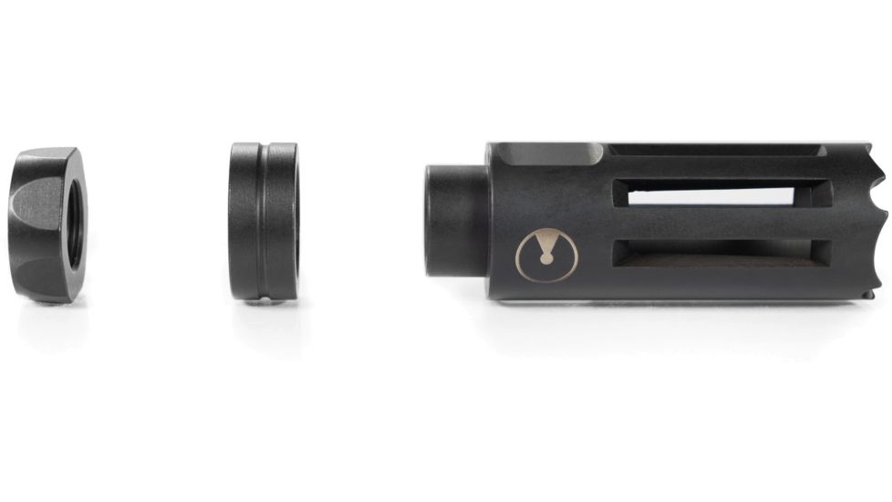 Ultradyne Nighthawk Flash Hider, AR-15, .223/5.56, 1/2-28in, .875 Outside Diameter,416 SS, Salt Bath Nitride, Black, UD11000