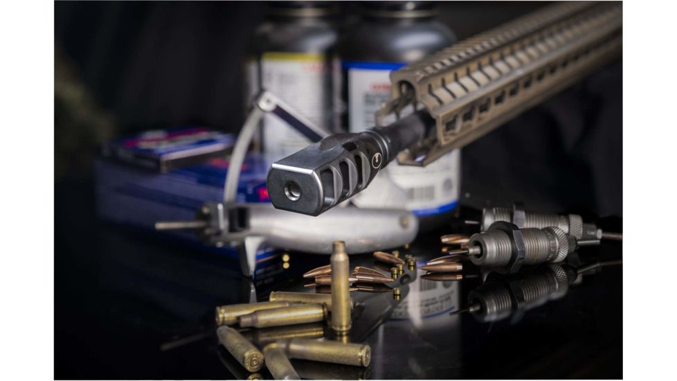 Ultradyne Pegasus Compensator Muzzle Brake, AR-15, .223/5.56, 1/2-28in, 1.36in Outside Diameter, 416 SS, Salt Bath Nitride, Black, UD11010