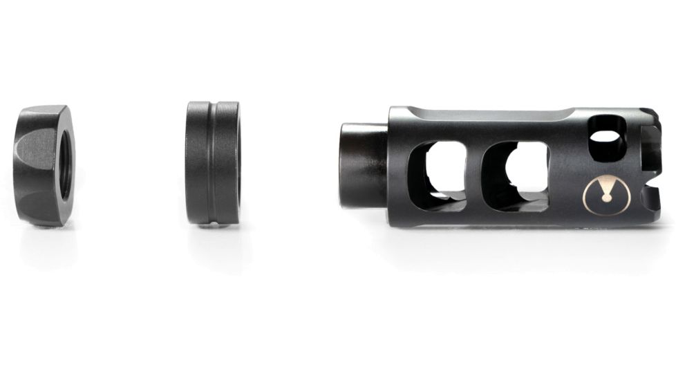 Ultradyne Pulse Compensator Muzzle Brake, AR-15, .223/5.56, 1/2-28in, .865in Outside Diameter, 416 SS, Salt Bath Nitride, Black, UD11160