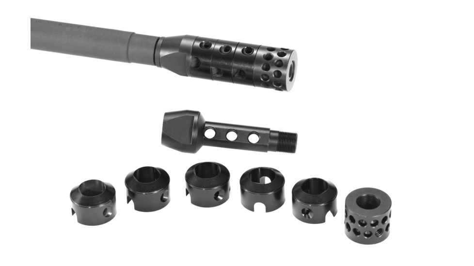 UM Tactical R.A.G.E. Total Compensation System Muzzle Brake, .30 Caliber, 5/8x24, Left Hand Ports, Black, TCS-30-BLK-LH