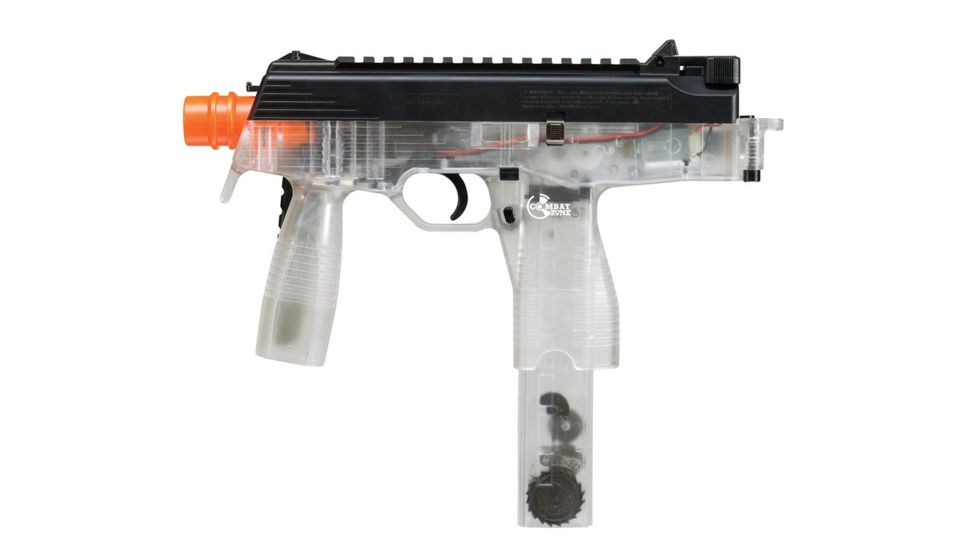 Umarex Combat Zone MAG-9 Electric Airsoft Gun w/120-Round 6mm Airsoft Magazine, Clear 2272111