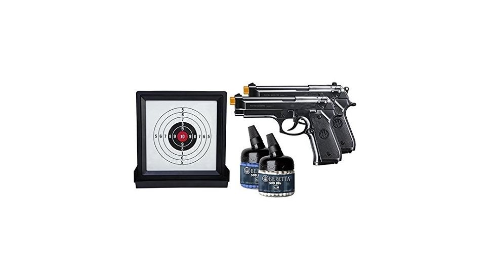 Umarex Game Ready Target Kit w/2 Beretta 92s Airsoft Pistols, Black 2274007