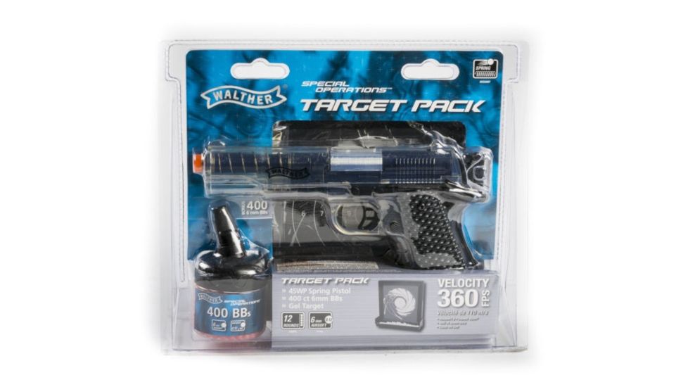 Umarex Walther Airsoft Target Pack w/1911 Spring Airsoft Pistol, Clear 2230116