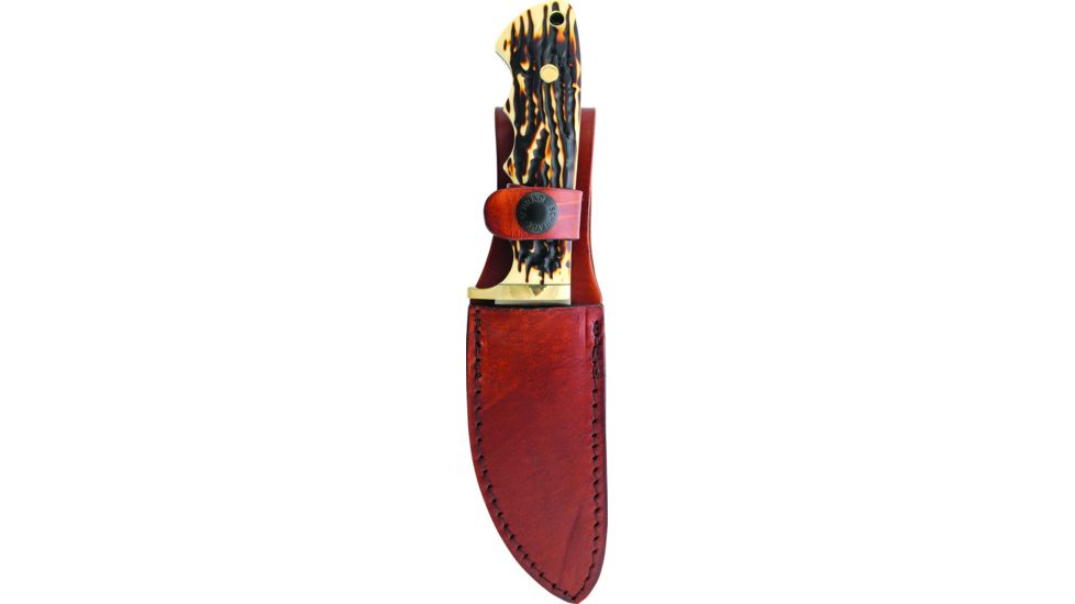 Uncle Henry Elk Hunter Full Tang Skinner Fixed Blade Knife,4.62in High Carbon Stainless Steel Skinning Blade,Staglon Handle 183UH