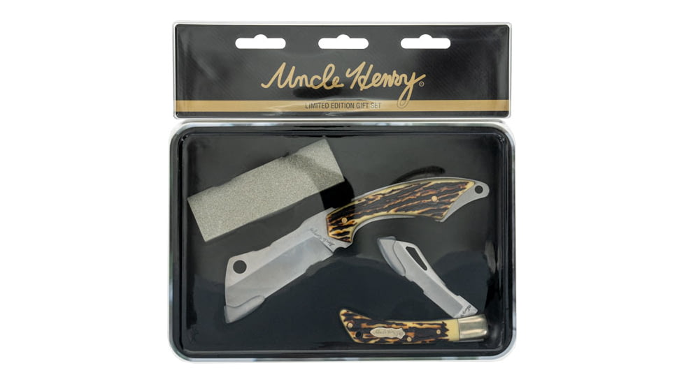 Uncle Henry Knf Cleaver &amp; Slip Joint Folder &amp; Tin Promo Q4