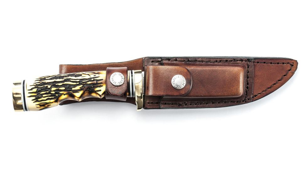 Uncle Henry Taylor - Uncle Hendry Golden Spike Fixed Blade Knife,5in Steel Clip Point Blade,Staglon Handle,Clam Package 153UHCP